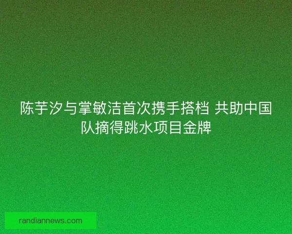 陈芋汐与掌敏洁首次携手搭档 共助中国队摘得跳水项目金牌